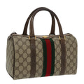 GUCCI GG Supreme Web Sherry Line Boston Bag PVC Beige 40 02 006 bs19804