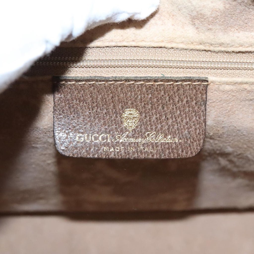 GUCCI GG Supreme Web Sherry Line Boston Bag PVC Beige 40 02 006 bs19804