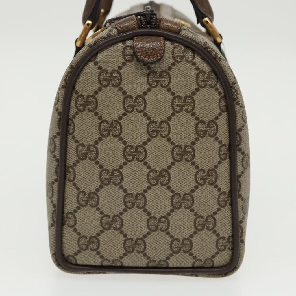 GUCCI GG Supreme Web Sherry Line Boston Bag PVC Beige 40 02 006 bs19804