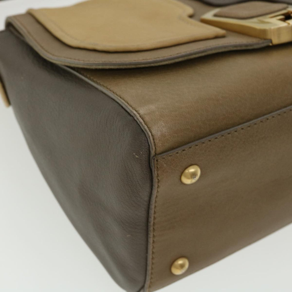 FENDI Shoulder Bag Leather 2way Brown bs1981