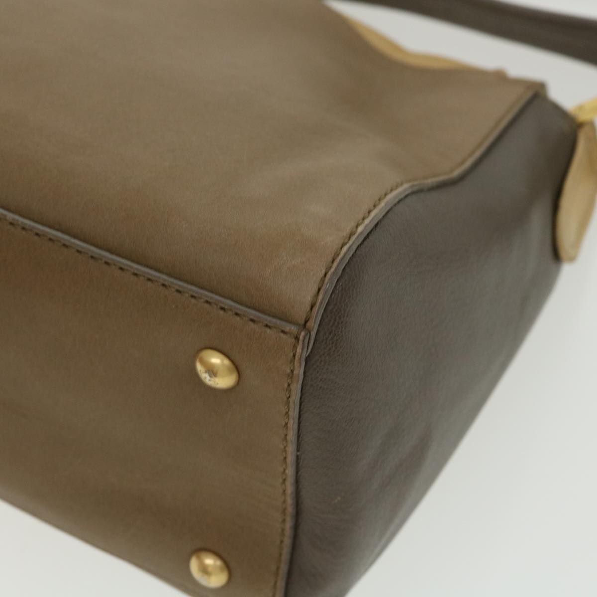 FENDI Shoulder Bag Leather 2way Brown bs1981