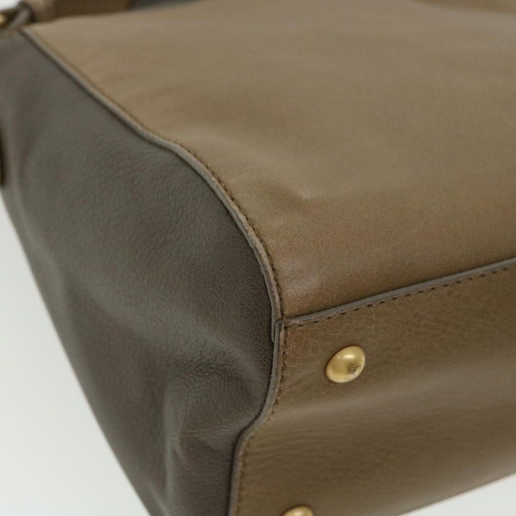 FENDI Shoulder Bag Leather 2way Brown bs1981