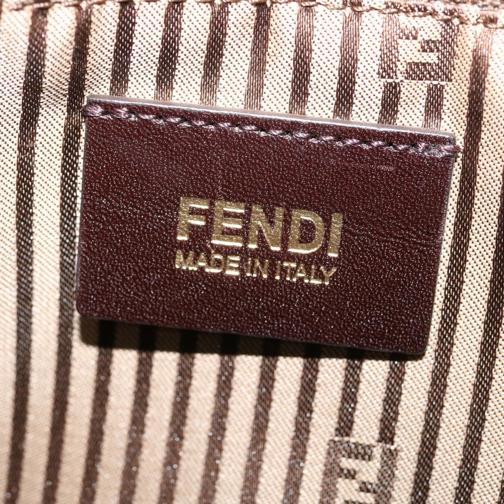 FENDI Shoulder Bag Leather 2way Brown bs1981