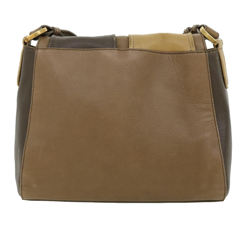FENDI Shoulder Bag Leather 2way Brown bs1981
