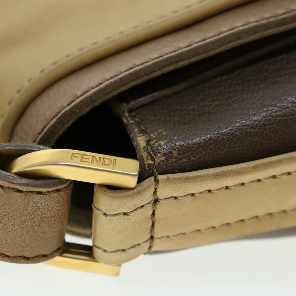 FENDI Shoulder Bag Leather 2way Brown bs1981
