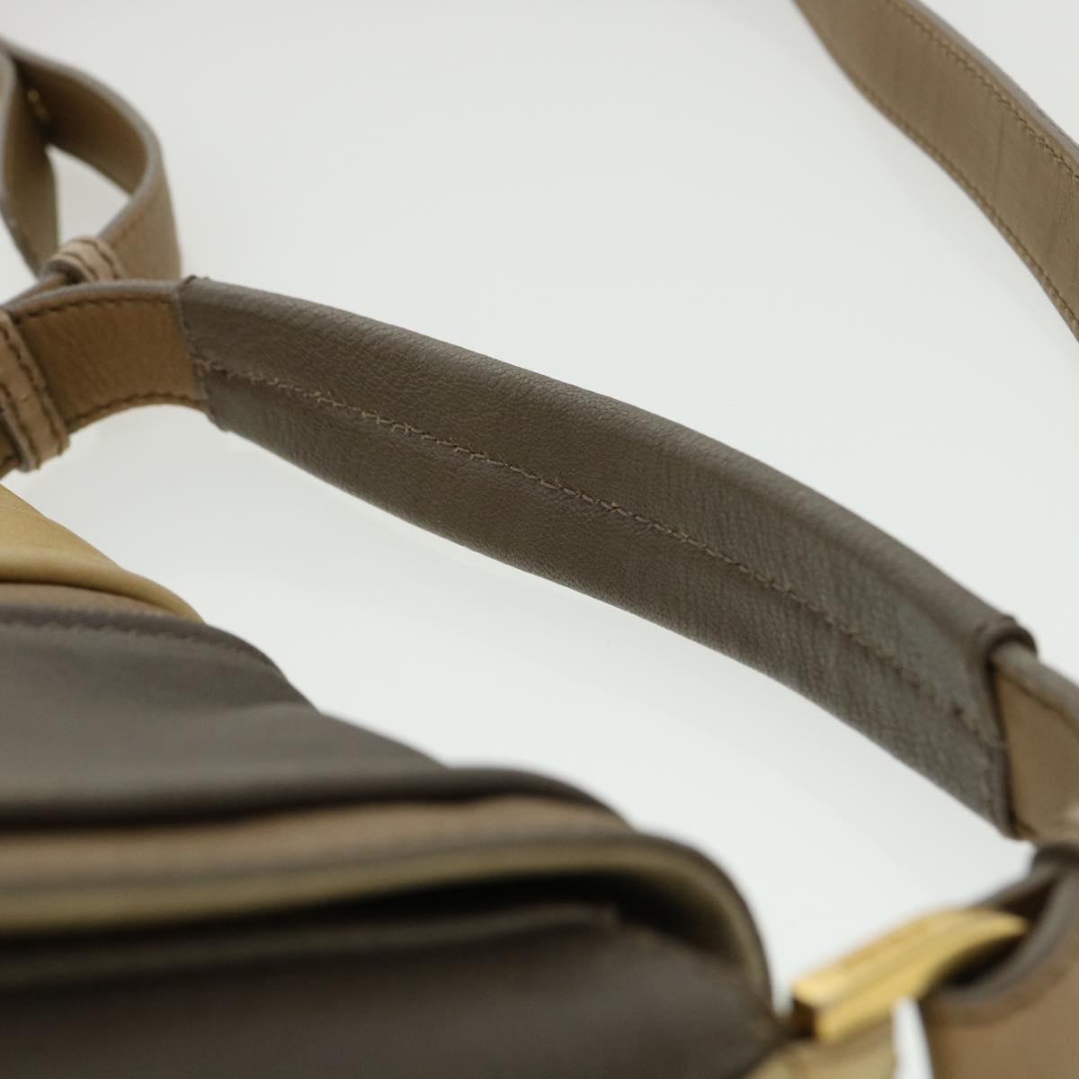 FENDI Shoulder Bag Leather 2way Brown bs1981