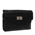 CHANEL Choco Bar Waist bag Lamb Skin Black Gold CC bs19810