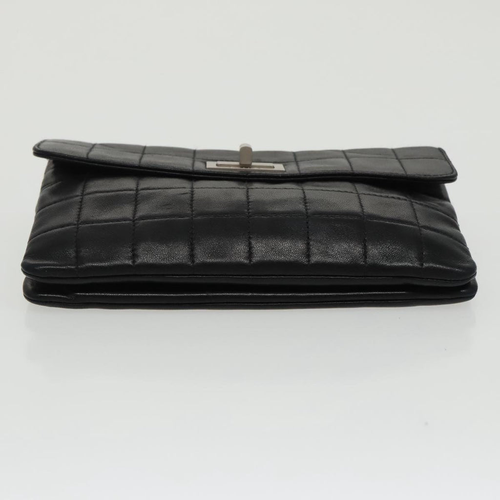 CHANEL Choco Bar Waist bag Lamb Skin Black Gold CC bs19810