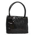 CHANEL Tote Bag Patent Leather Black Gold CC bs19813