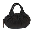 FENDI Spy Bag Hand Bag Leather Brown Silver bs19816