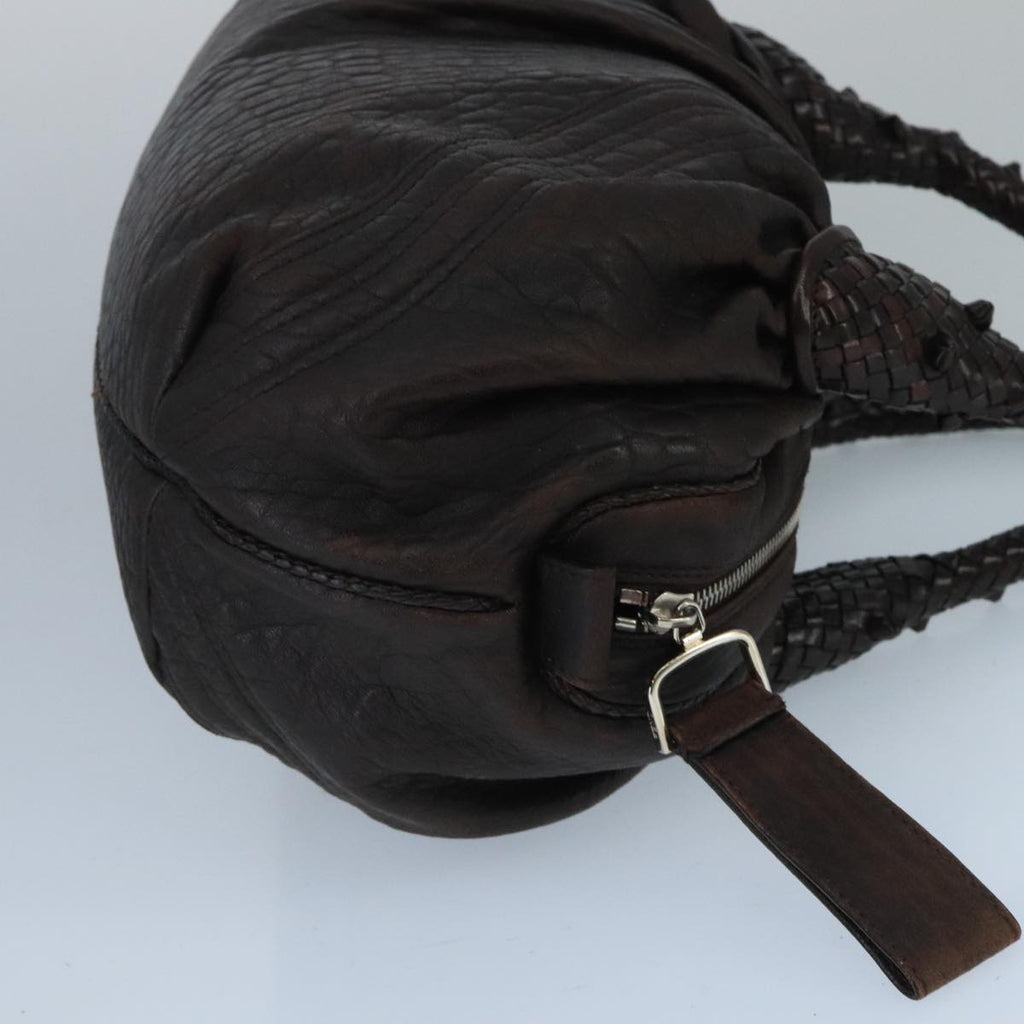 FENDI Spy Bag Hand Bag Leather Brown Silver bs19816