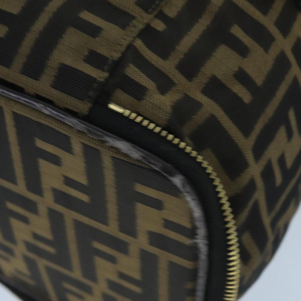 FENDI Zucca Canvas Vanity Pouch Brown Black gold bs19818