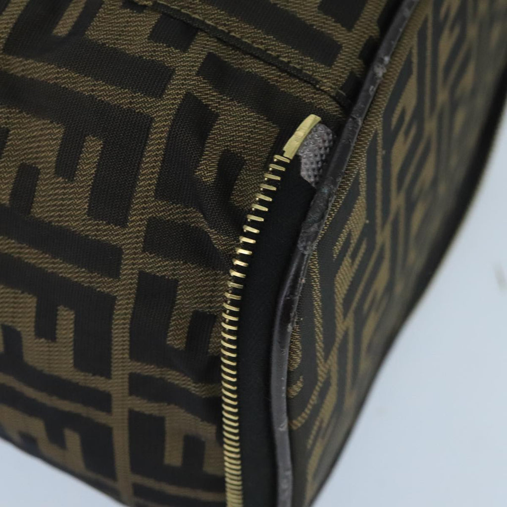 FENDI Zucca Canvas Vanity Pouch Brown Black gold bs19818