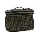 FENDI Zucca Canvas Vanity Pouch Brown Black gold bs19818