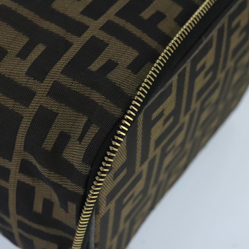 FENDI Zucca Canvas Vanity Pouch Brown Black gold bs19818