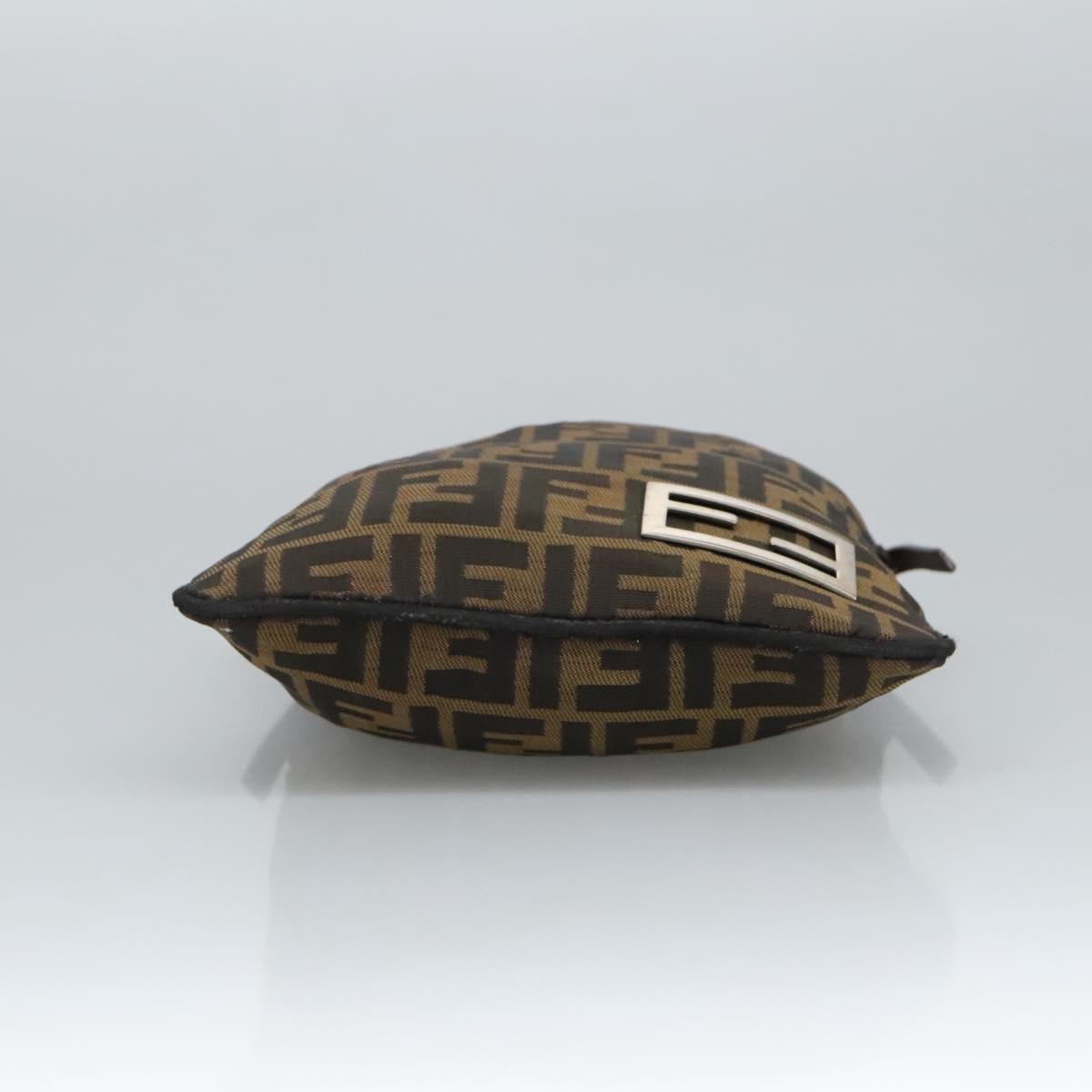 FENDI Zucca Canvas Hand Bag Brown Black Gold bs19819