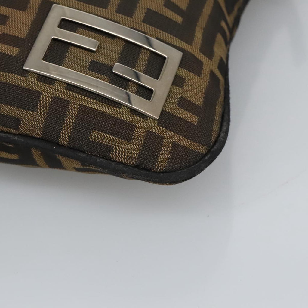 FENDI Zucca Canvas Hand Bag Brown Black Gold bs19819