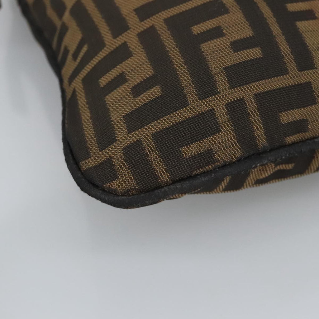 FENDI Zucca Canvas Hand Bag Brown Black Gold bs19819