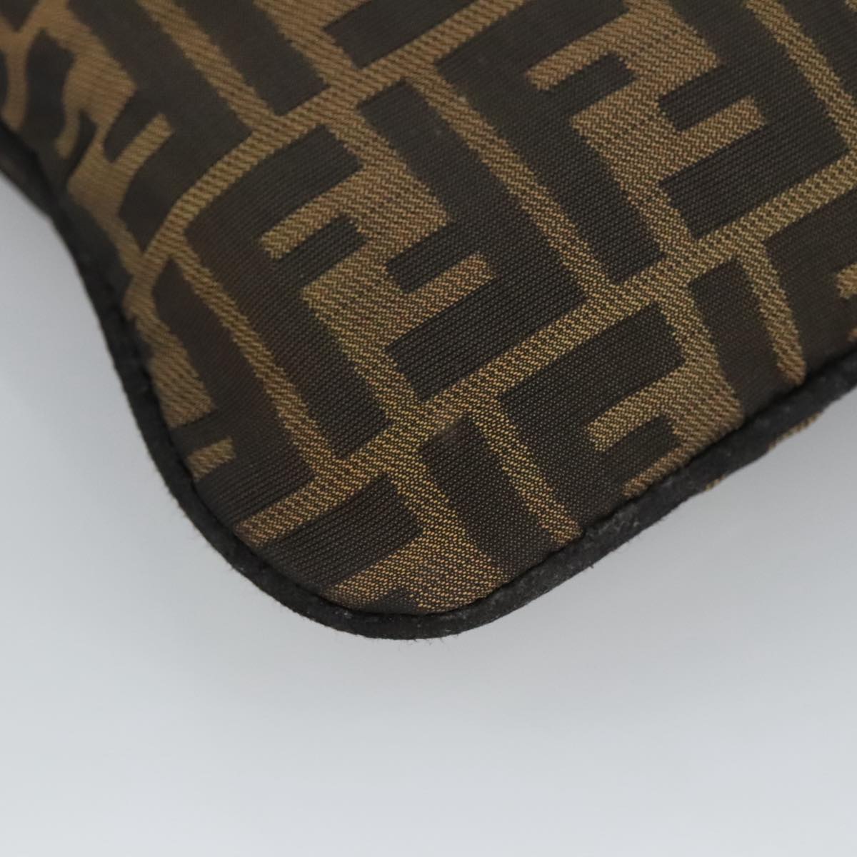 FENDI Zucca Canvas Hand Bag Brown Black Gold bs19819