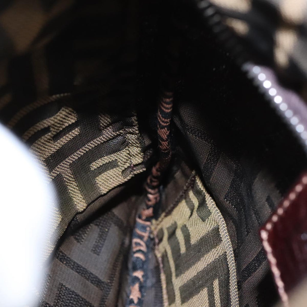 FENDI Zucca Canvas Hand Bag Brown Black Gold bs19819