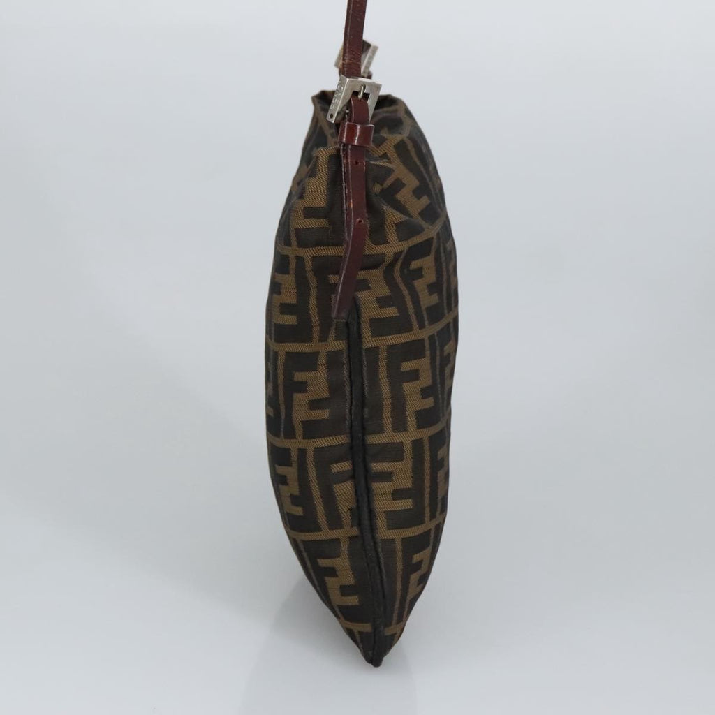 FENDI Zucca Canvas Hand Bag Brown Black Gold bs19819