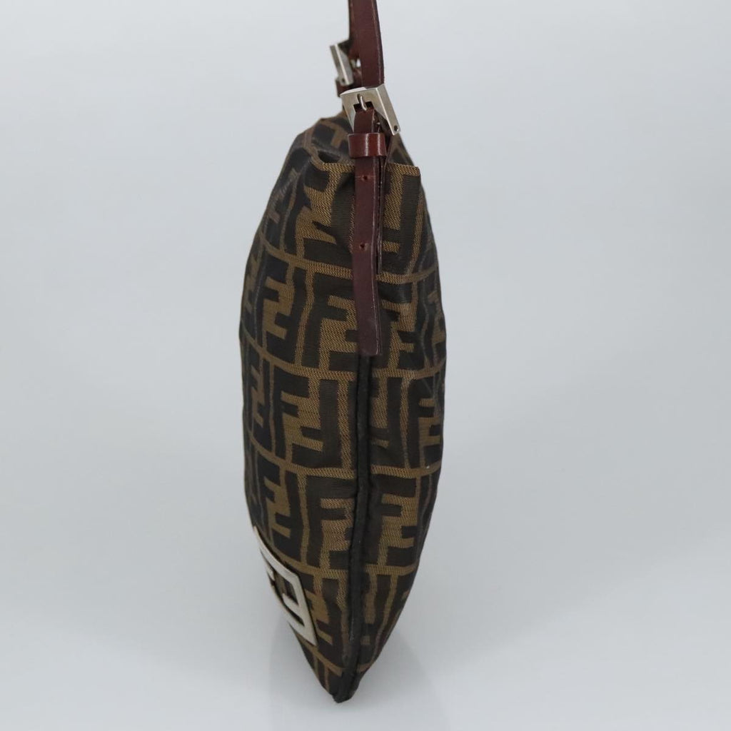 FENDI Zucca Canvas Hand Bag Brown Black Gold bs19819
