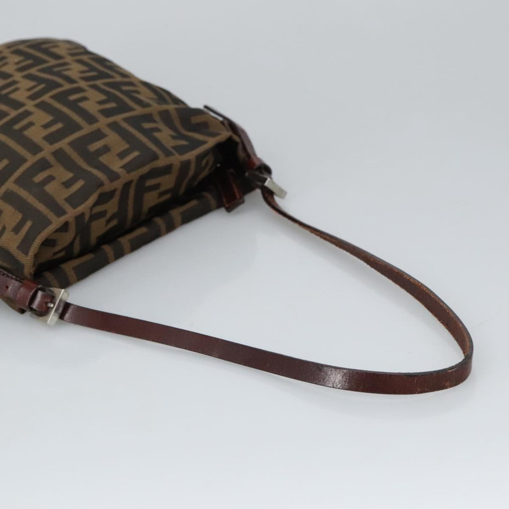 FENDI Zucca Canvas Hand Bag Brown Black Gold bs19819