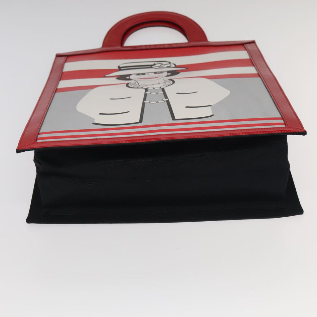 CHANEL Mademoiselle Choco Bar line Tote Bag Leather Red CC bs19852