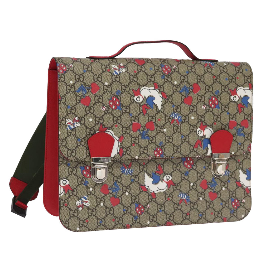 GUCCI GG Supreme Children's Backpack PVC Beige Red 410791 bs19870A