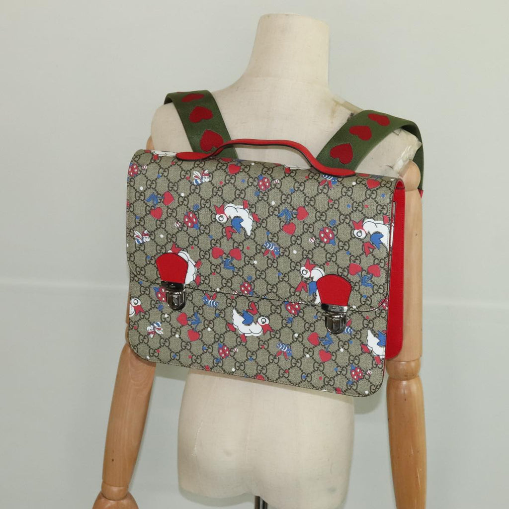 GUCCI GG Supreme Children's Backpack PVC Beige Red 410791 bs19870A