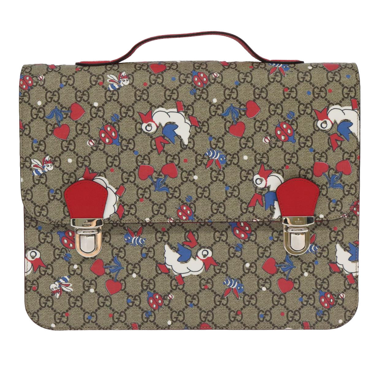 GUCCI GG Supreme Children's Backpack PVC Beige Red 410791 bs19870A