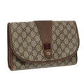GUCCI GG Supreme Web Sherry Line Clutch Bag PVC Beige 89 01 030 bs19871