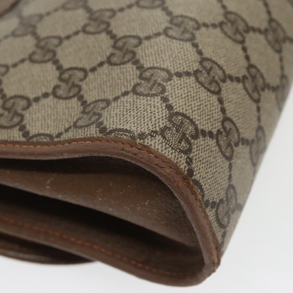 GUCCI GG Supreme Web Sherry Line Clutch Bag PVC Beige 89 01 030 bs19871