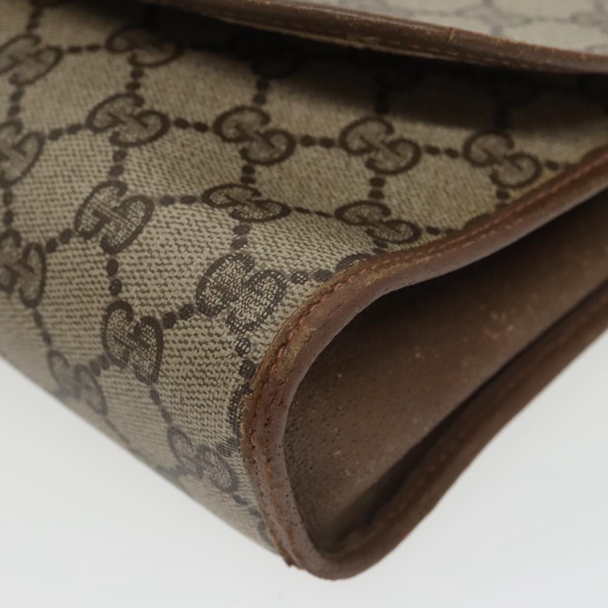 GUCCI GG Supreme Web Sherry Line Clutch Bag PVC Beige 89 01 030 bs19871