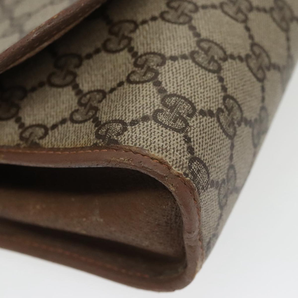 GUCCI GG Supreme Web Sherry Line Clutch Bag PVC Beige 89 01 030 bs19871