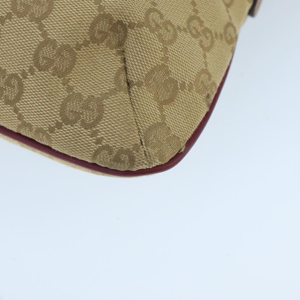 GUCCI GG Canvas Sherry Line Shoulder Bag Beige Wine Red Red 189749 bs19873