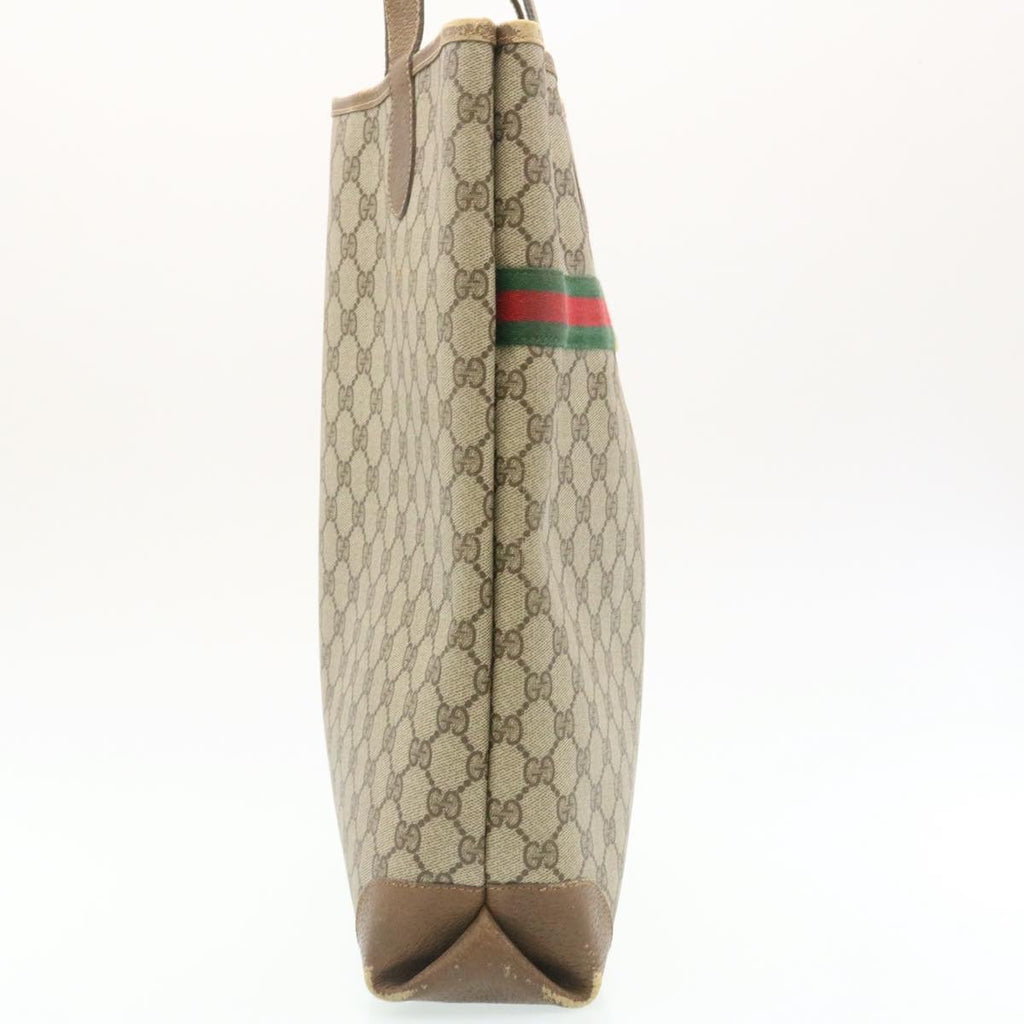 GUCCI Web Sherry Line GG Canvas Tote Bag Beige Red Green bs199