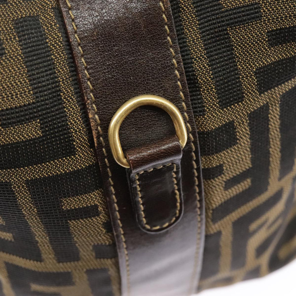 FENDI Zucca Canvas Hand Bag Brown Black Gold bs19936