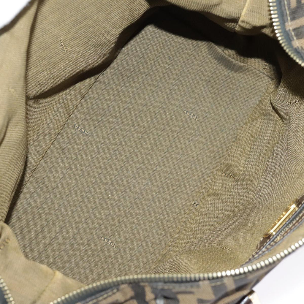FENDI Zucca Canvas Hand Bag Brown Black Gold bs19936