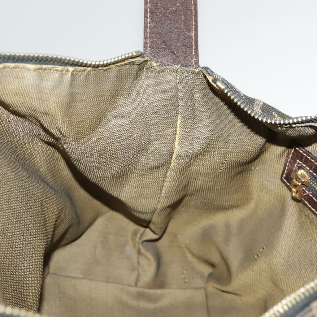 FENDI Zucca Canvas Hand Bag Brown Black Gold bs19936