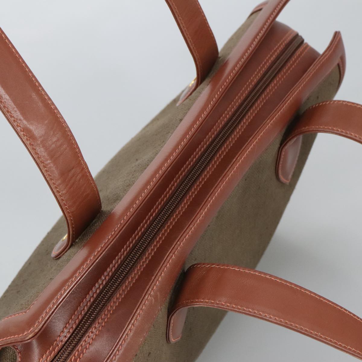 GUCCI Tote Bag Canvas Leather Brown Gold bs20017