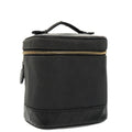 CHANEL Bicolore Vanity Cosmetic Pouch Canvas Leather Black Gold CC bs20025