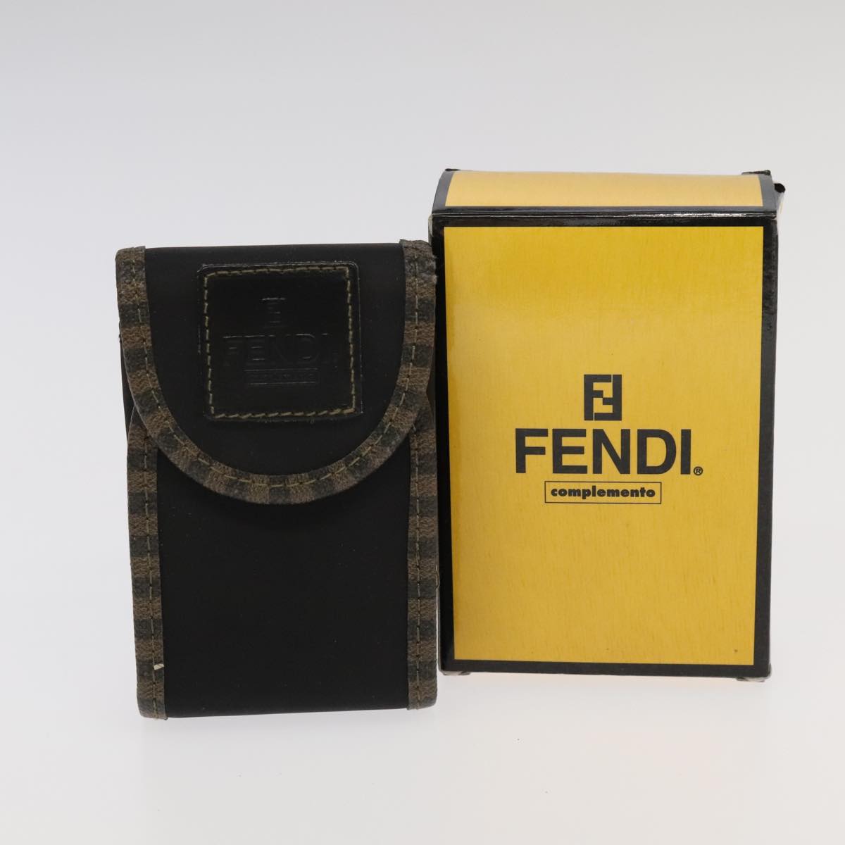 FENDI Pecan Canvas Pouch 3Set Black Brown bs20037