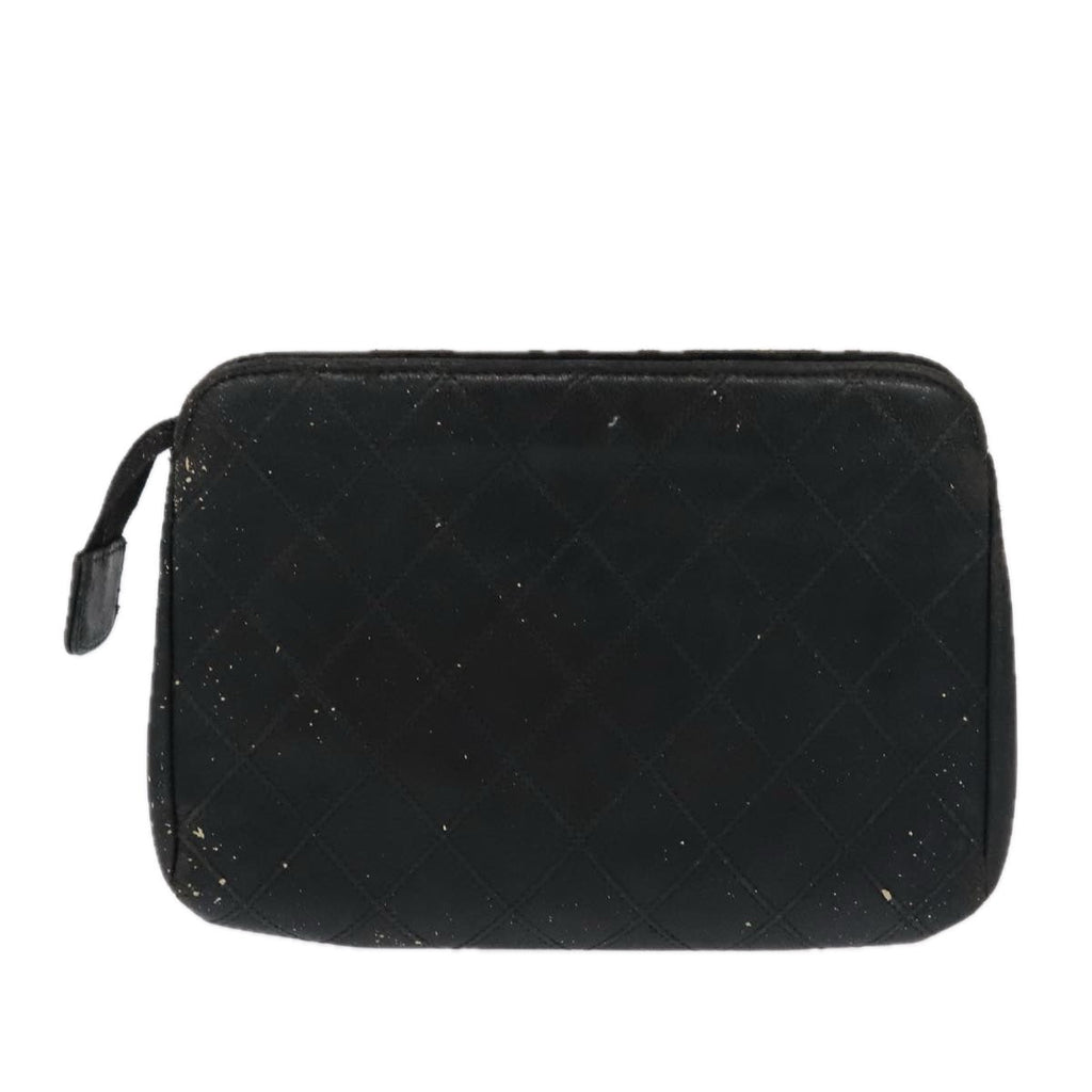 CHANEL Pouch Lamb Skin 2Set Black Red CC bs20043