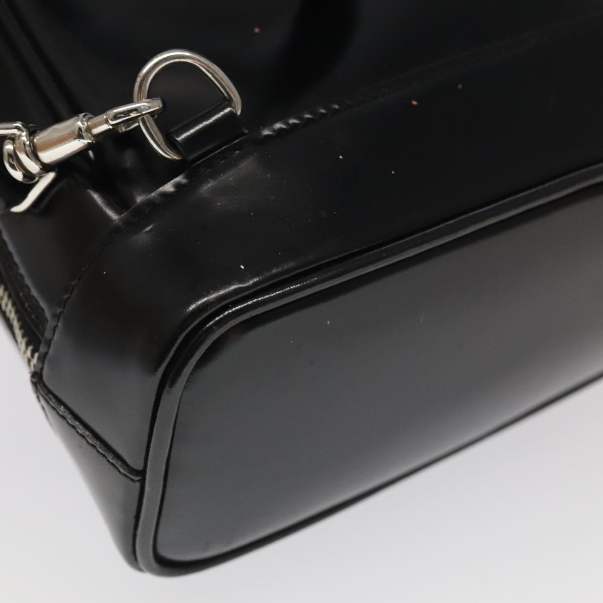 GUCCI Bamboo Body Bag Enamel Black Gold 003 2113 0127 bs20062