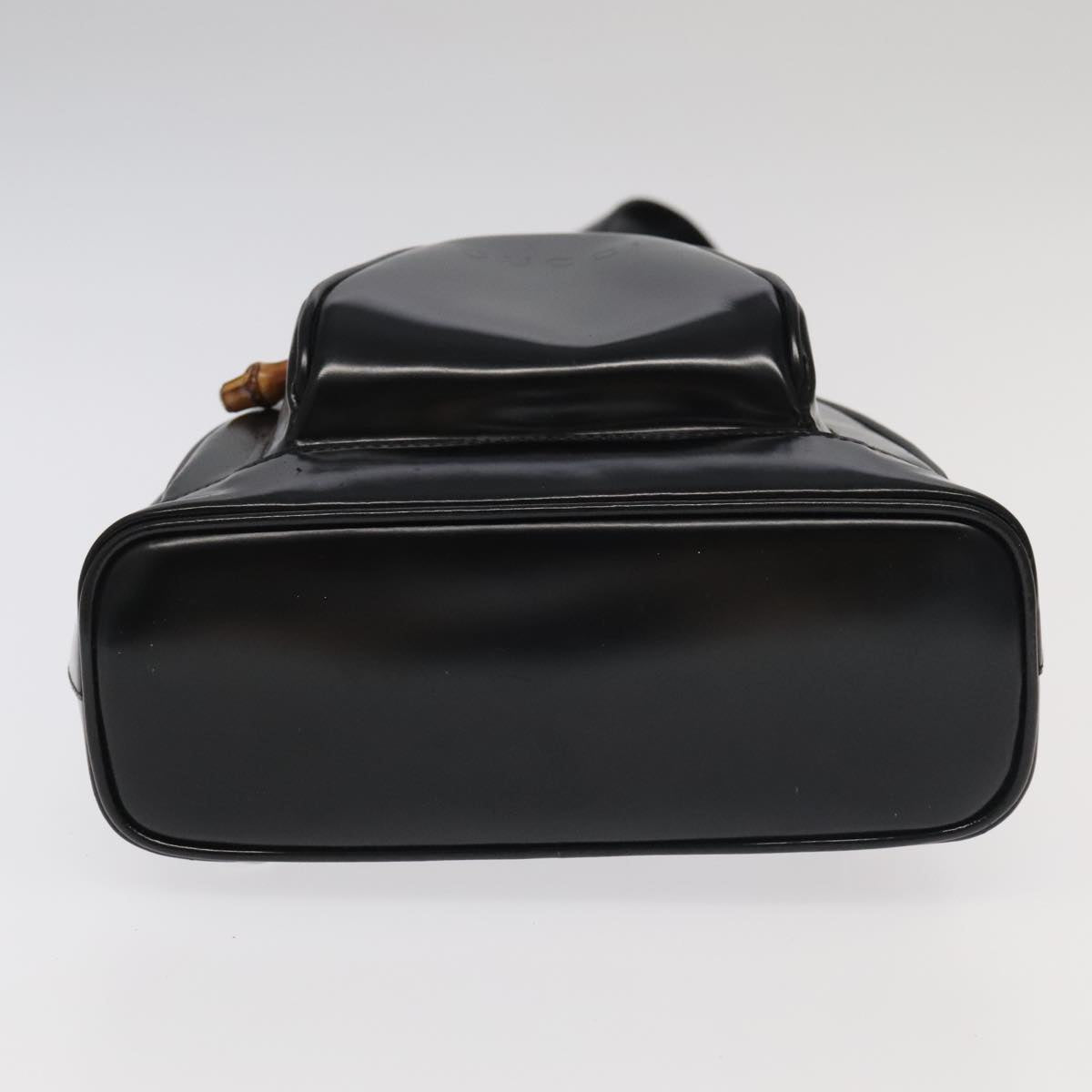 GUCCI Bamboo Body Bag Enamel Black Gold 003 2113 0127 bs20062