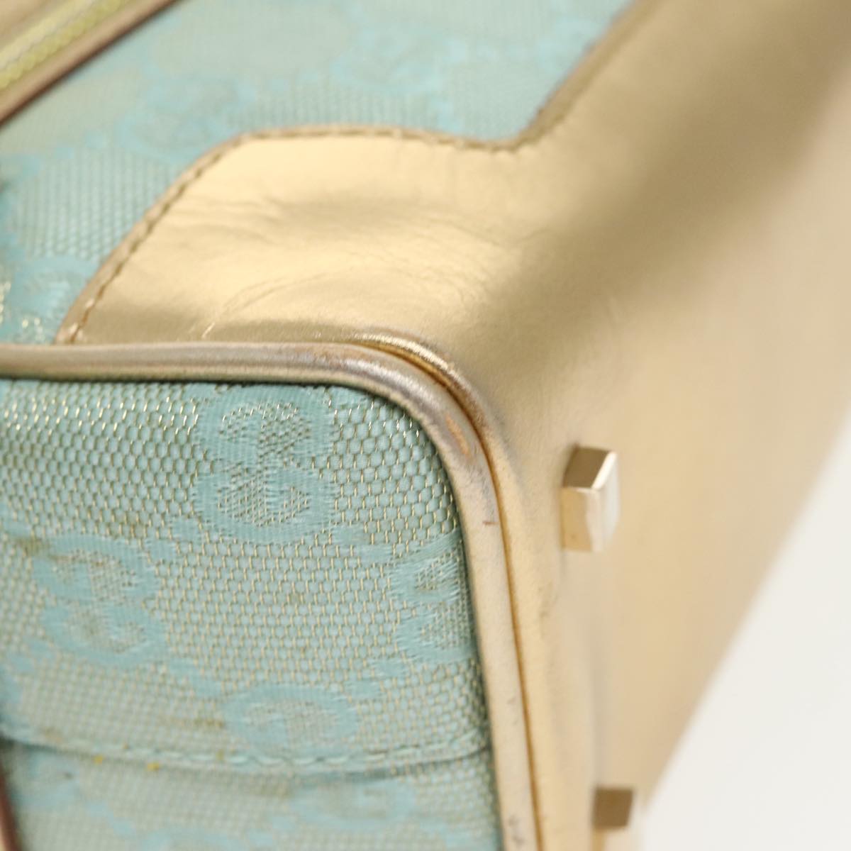 GUCCI GG Canvas Hand Bag Outlet Peppermint Gold 000 0852 2123 bs20063