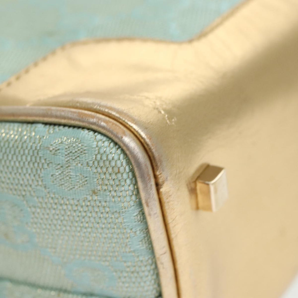 GUCCI GG Canvas Hand Bag Outlet Peppermint Gold 000 0852 2123 bs20063