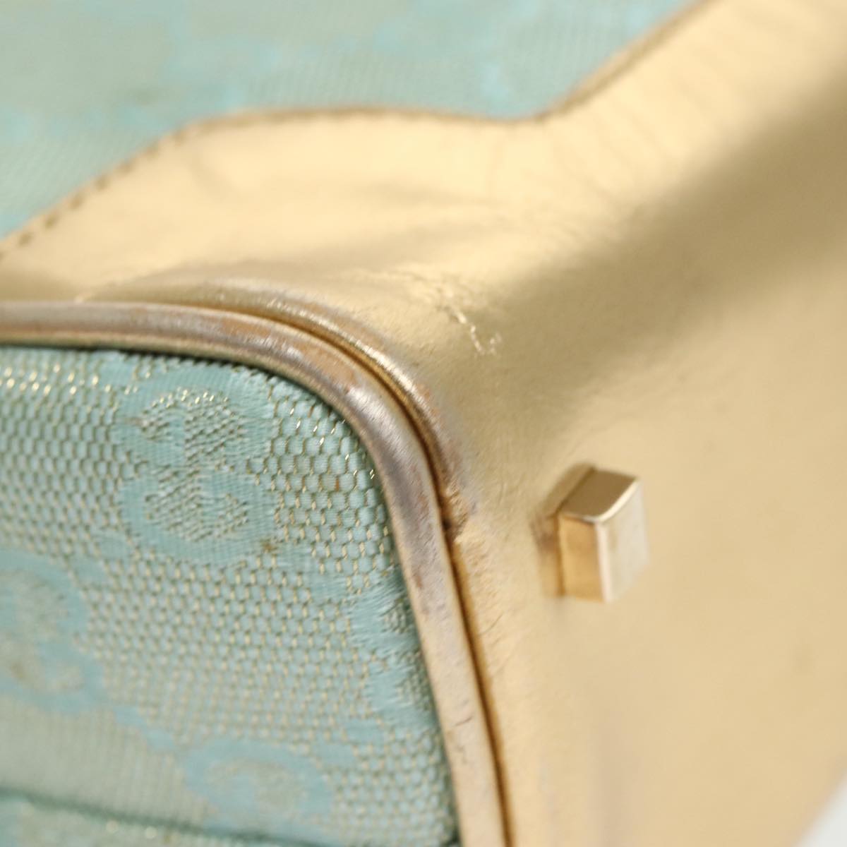 GUCCI GG Canvas Hand Bag Outlet Peppermint Gold 000 0852 2123 bs20063