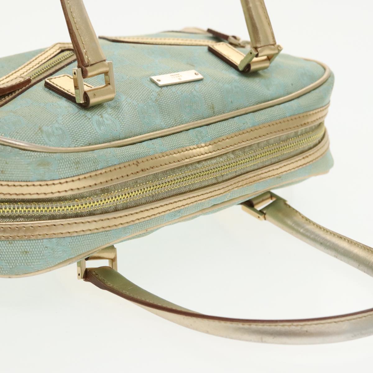 GUCCI GG Canvas Hand Bag Outlet Peppermint Gold 000 0852 2123 bs20063